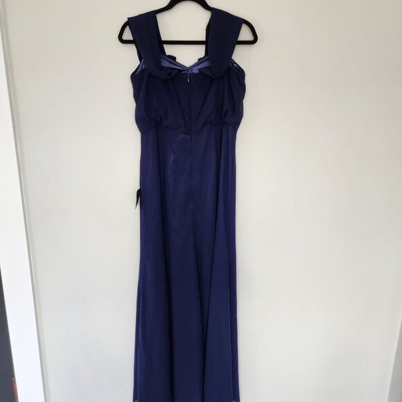 Lulus Elegant Navy Off-Shoulder Maxi Dress - Picture 5 of 7